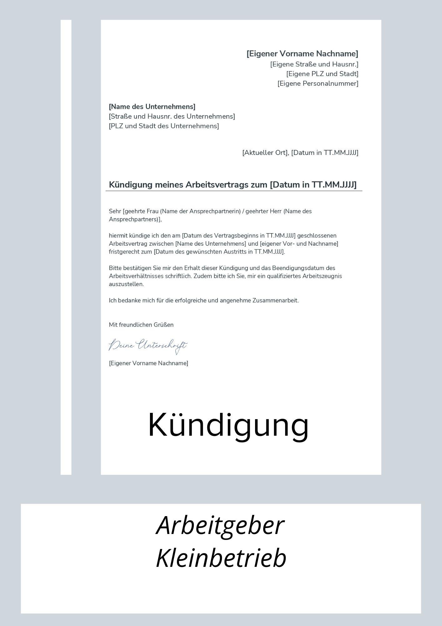 Kündigung Arbeitgeber Kleinbetrieb