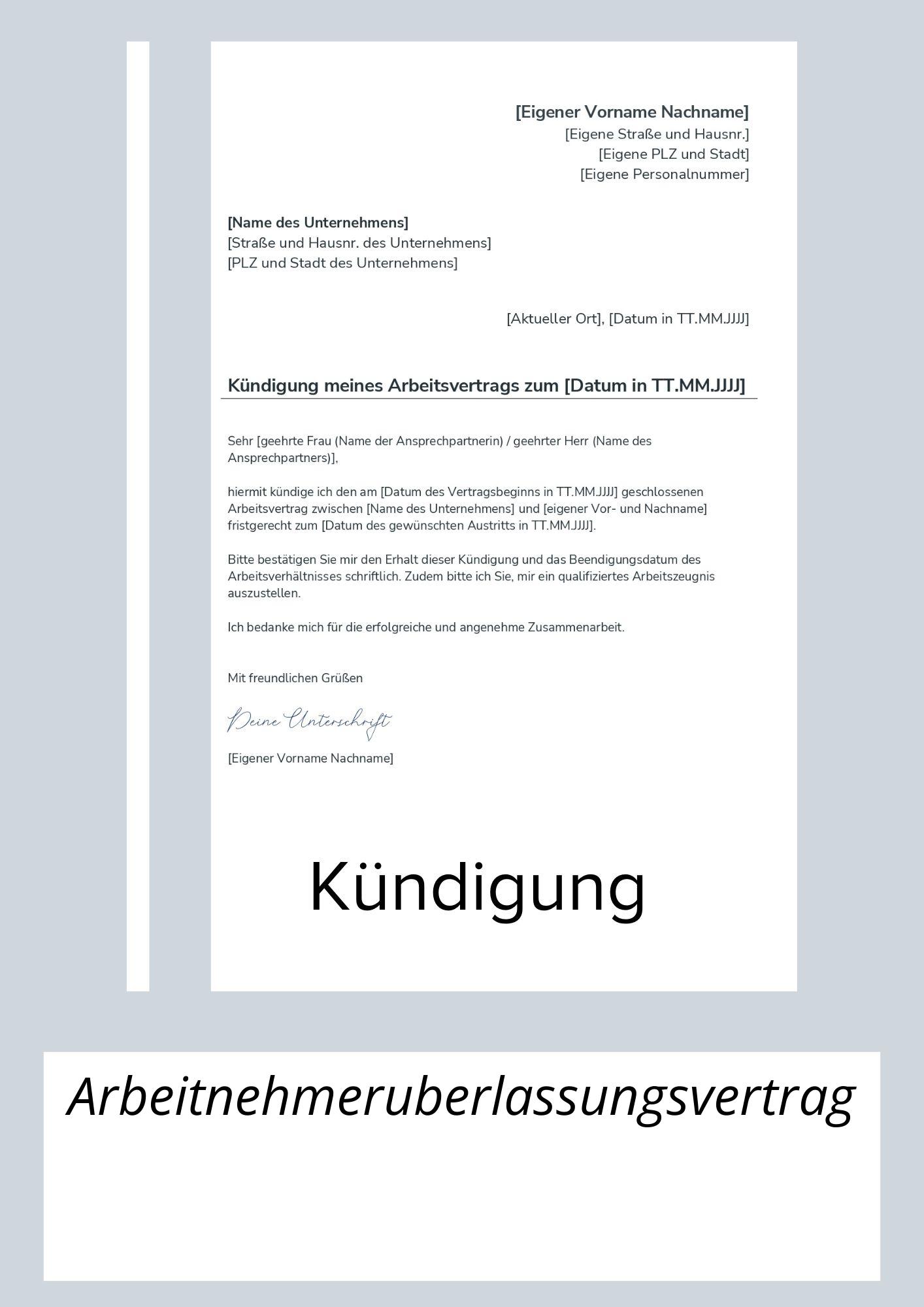 Kündigung Arbeitnehmerüberlassungsvertrag