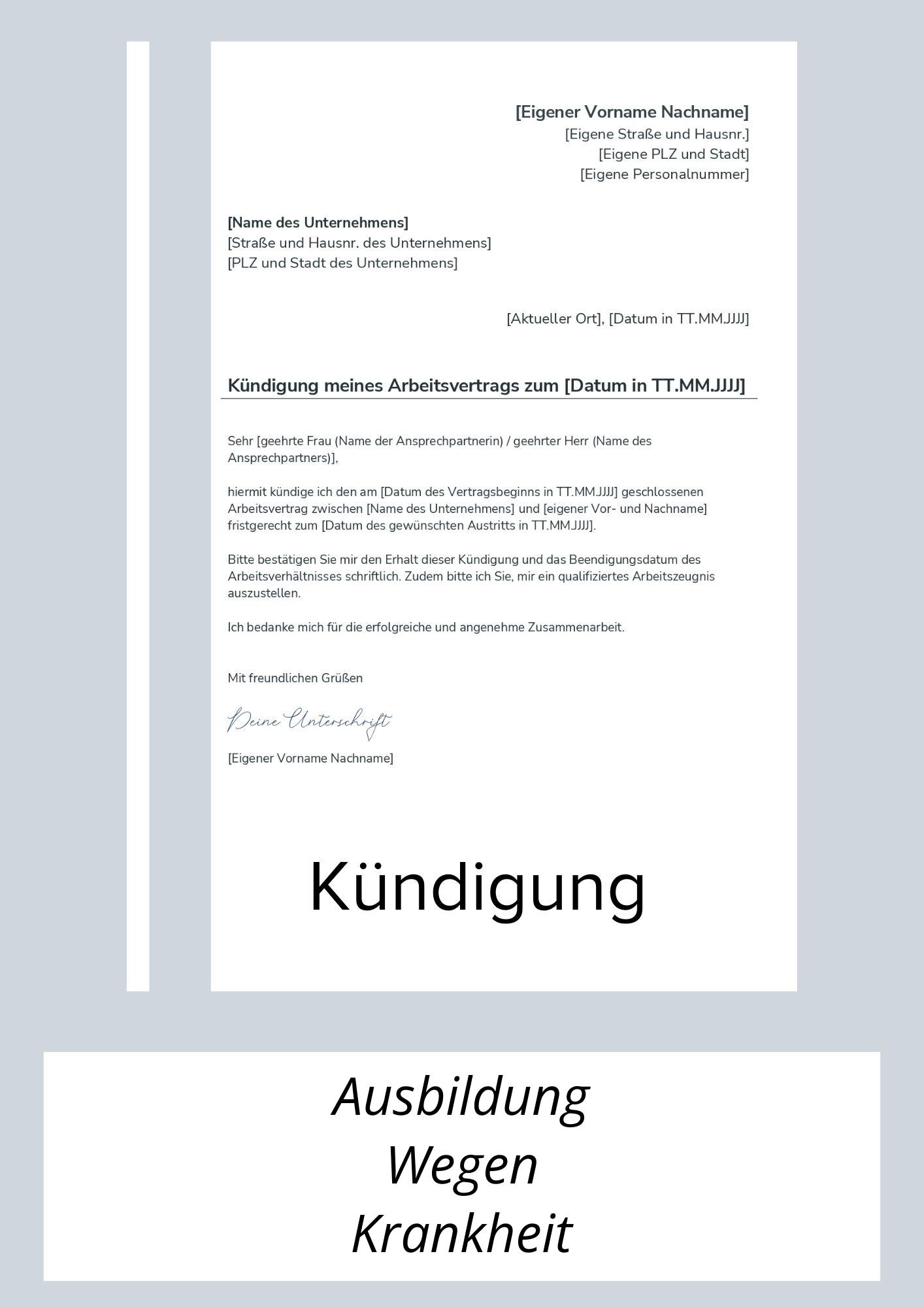 Kündigung Ausbildung Wegen Krankheit