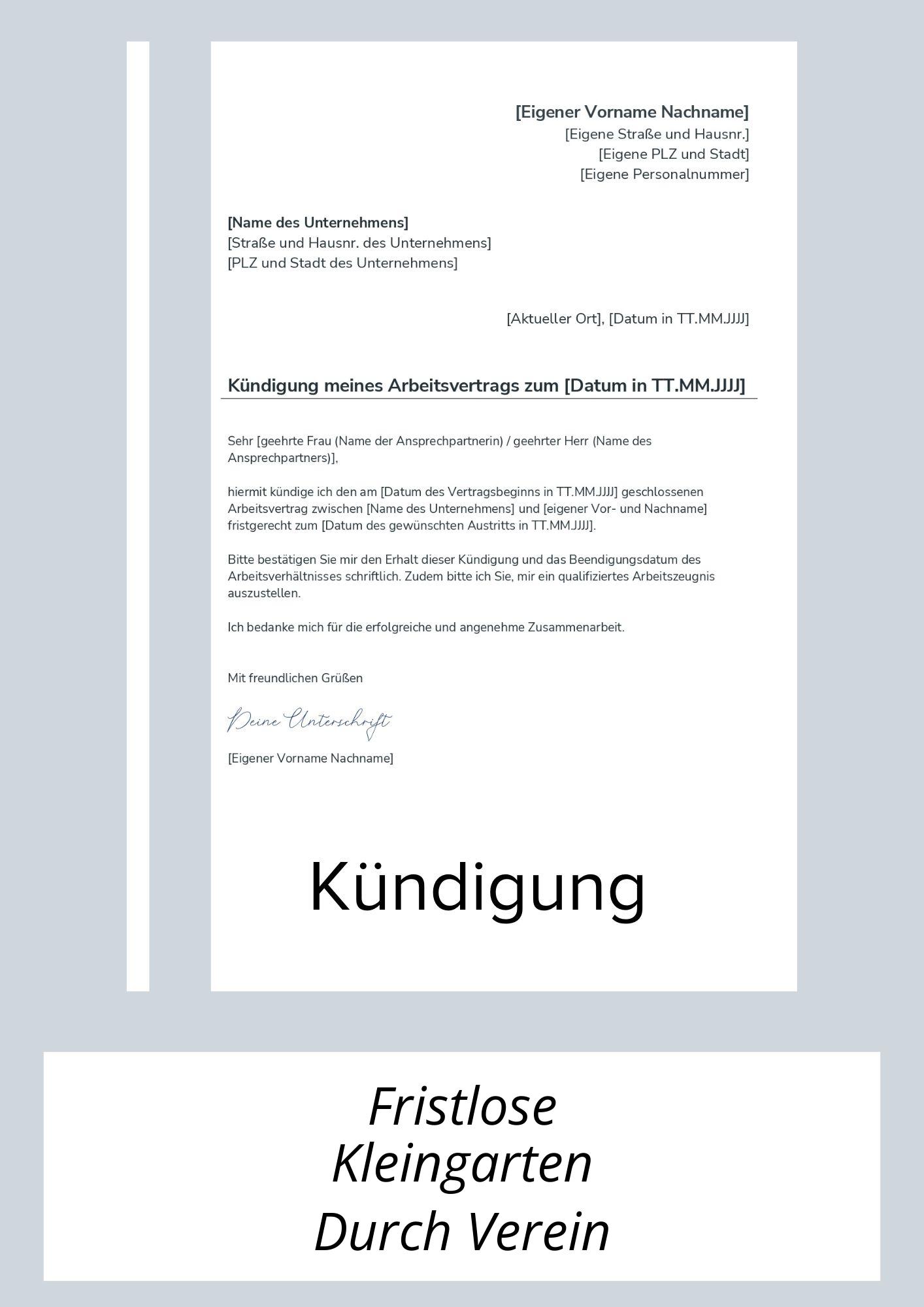 Fristlose Kündigung Kleingarten Durch Verein