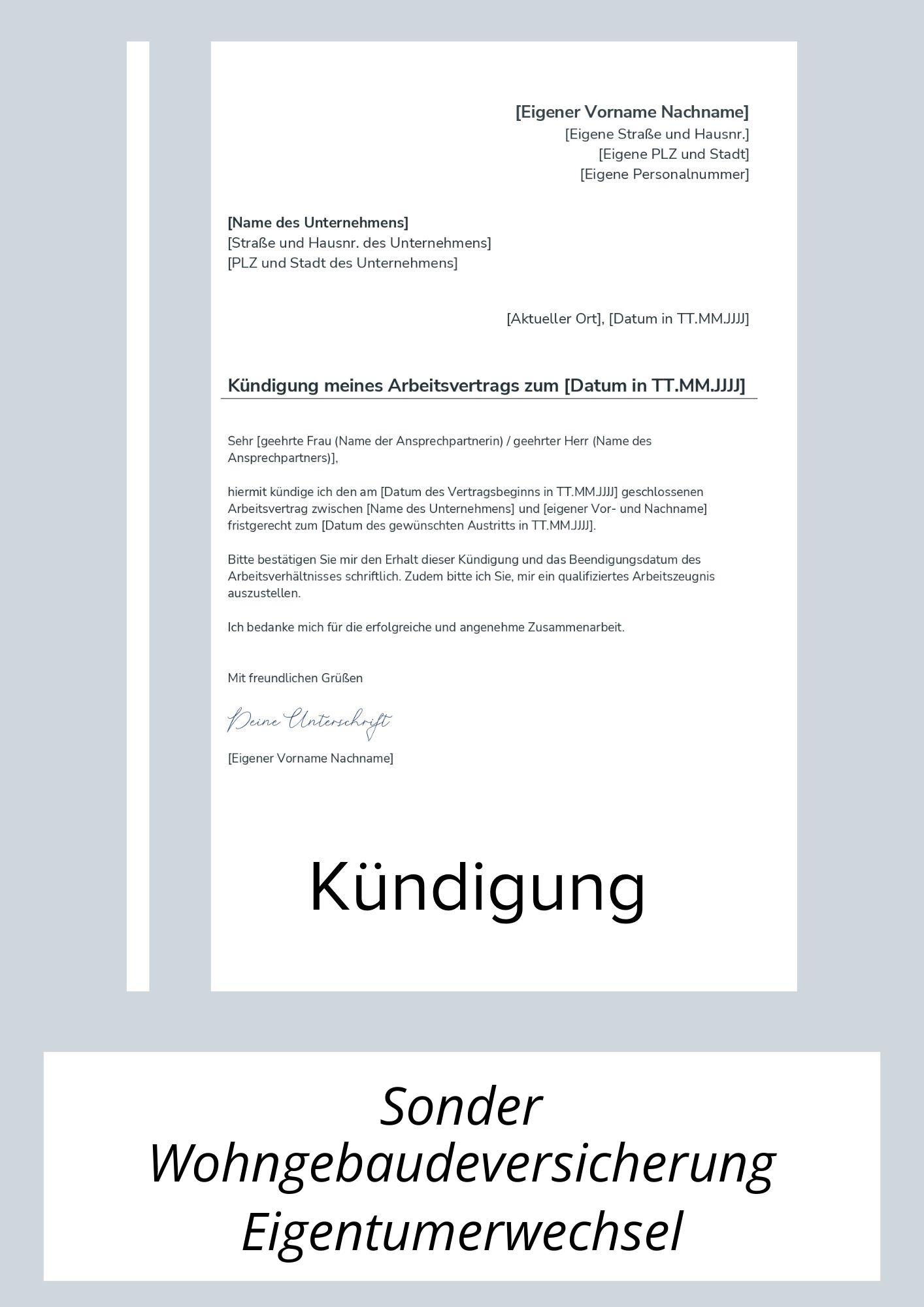 Sonderkündigung Wohngebäudeversicherung Eigentümerwechsel