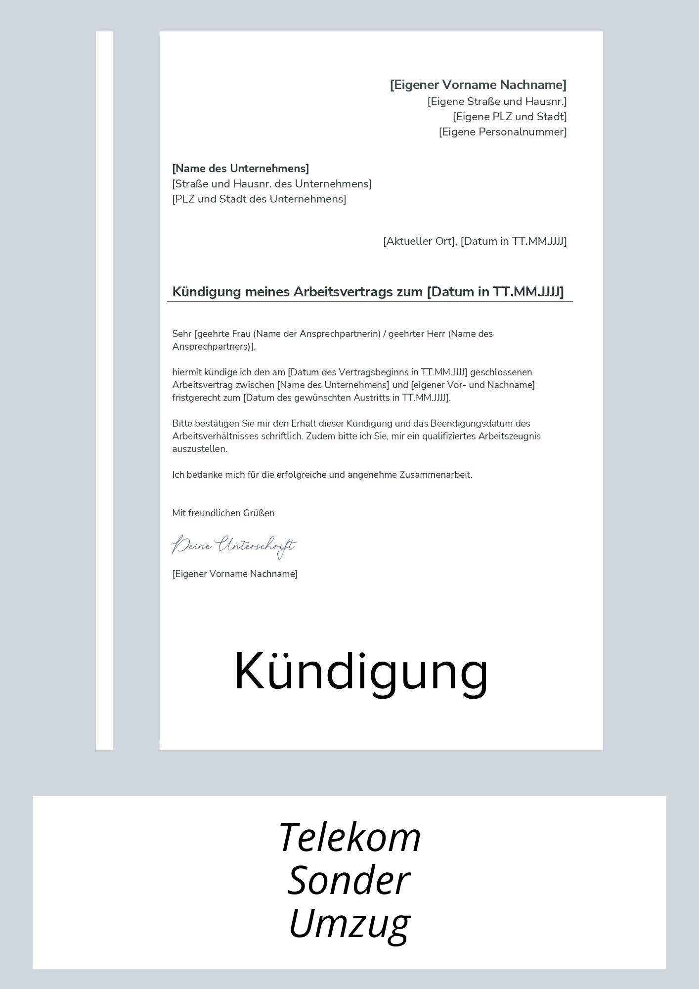 Telekom Sonderkündigung Umzug